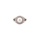 DAVID YURMAN STERLING SILVER PEARL & DIAMOND ALBION RINGS 5