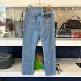 LEVI'S ORIGINAL 501 HIGH RISE STRAIGHT LEG JEANS DENIM BLUE L | 31
