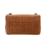 BURBERRY LOLA QUILTED VELVET CROSSBODYS TAN