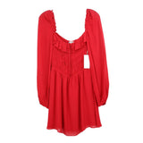 REFORMATION MORRIS GATHERED DRESSES RED S