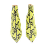 SCHUTZ BETTE SNAKE PRINT ANKLE BOOTIES LIME 6.5 US