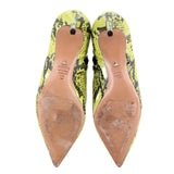 SCHUTZ BETTE SNAKE PRINT ANKLE BOOTIES LIME 6.5 US