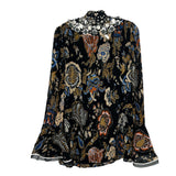 TORY BURCH DOMINIQUE TUNIC TOPS BLACK S | 2