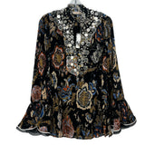 TORY BURCH DOMINIQUE TUNIC TOPS BLACK S | 2
