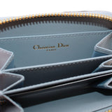 DIOR GRAINED CALFSKIN SUPPLE CANNAGE WALLETS BLUE