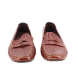 JEFFREY CAMPBELL LEATHER LOAFERS BROWN 8 US