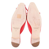 MANOLO BLAHNIK LAMBSKIN BOW BALLERINA MULE FLATS RED 39 EU | 8 US