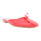 MANOLO BLAHNIK LAMBSKIN BOW BALLERINA MULE FLATS RED 39 EU | 8 US