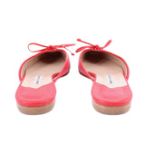 MANOLO BLAHNIK LAMBSKIN BOW BALLERINA MULE FLATS RED 39 EU | 8 US