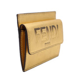 FENDI LEATHER CARD CASE WALLETS GOLD