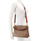 COACH DOUBLE ZIP CROSSBODYS BROWN