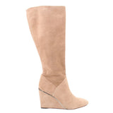 DIANE VON FURSTENBERG SUEDE WEDGE KNEE HIGH BOOTS TAN 9.5 US