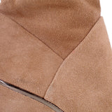 DIANE VON FURSTENBERG SUEDE WEDGE KNEE HIGH BOOTS TAN 9.5 US