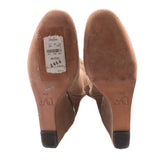 DIANE VON FURSTENBERG SUEDE WEDGE KNEE HIGH BOOTS TAN 9.5 US