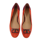 TORY BURCH SUEDE FLATS RUST 8 US