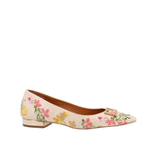 TORY BURCH GIGI EMBROIDERED HEELS CREAM 8 US