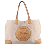 TORY BURCH ELLA CANVAS TOTES NATURAL