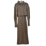 GESTUZ DRESS & JACKET 2 PC BROWN M
