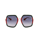 GUCCI SQUARE FRAME SUNGLASSES RED/GREEN