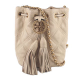 TORY BURCH FLEMING MINI BUCKET CROSSBODYS CREAM