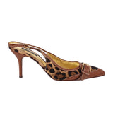 DOLCE & GABBANA SLINGBACK HEELS LEOPARD 37.5 | 7.5