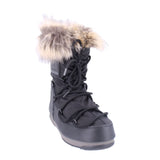 MOON BOOT MONACO FAUX FUR TRIM BOOTS BLACK 7 US