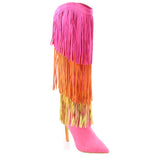 NINE WEST FRINGE BOOTS PINK 8.5 US