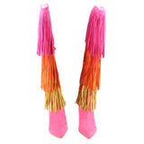 NINE WEST FRINGE BOOTS PINK 8.5 US