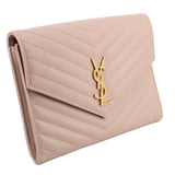 SAINT LAURENT CASSANDRE FLAP POUCHES NUDE