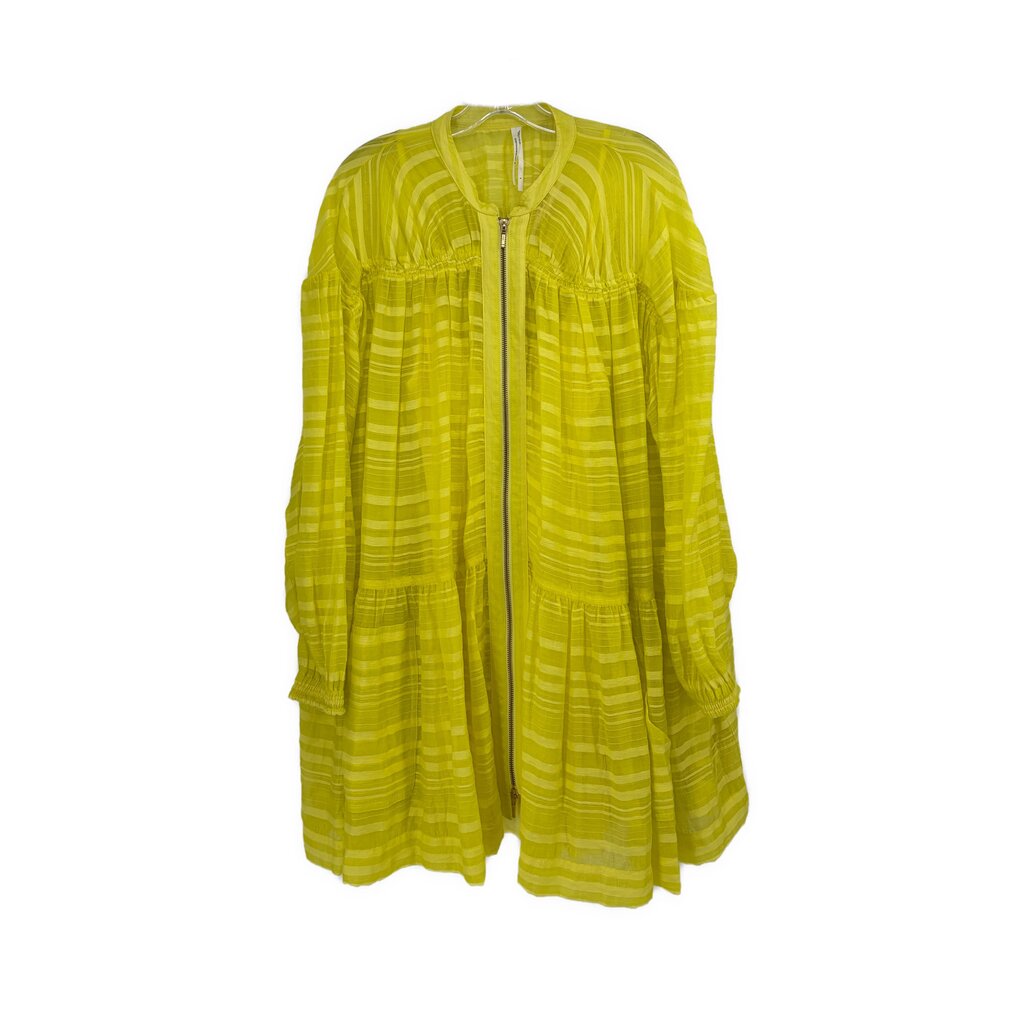 anthropologie yellow dress Milly Satin High-Neck Midi for Women in Yellow, Viscose, Size 6 by the perfect occasion dress your collection is calling for By Anthropologie Corset High-Low Bubble