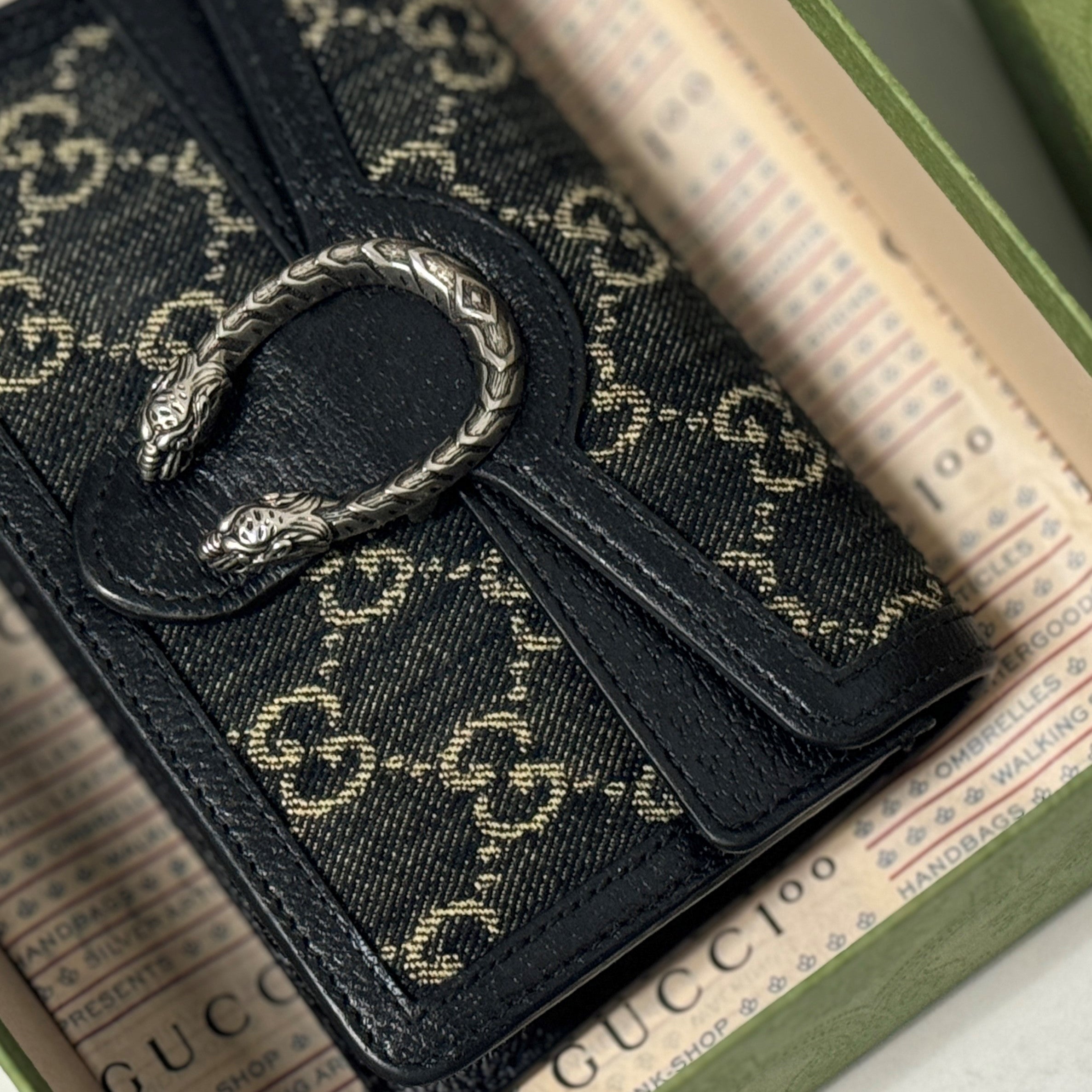 Photo of Gucci crossbody in a box.