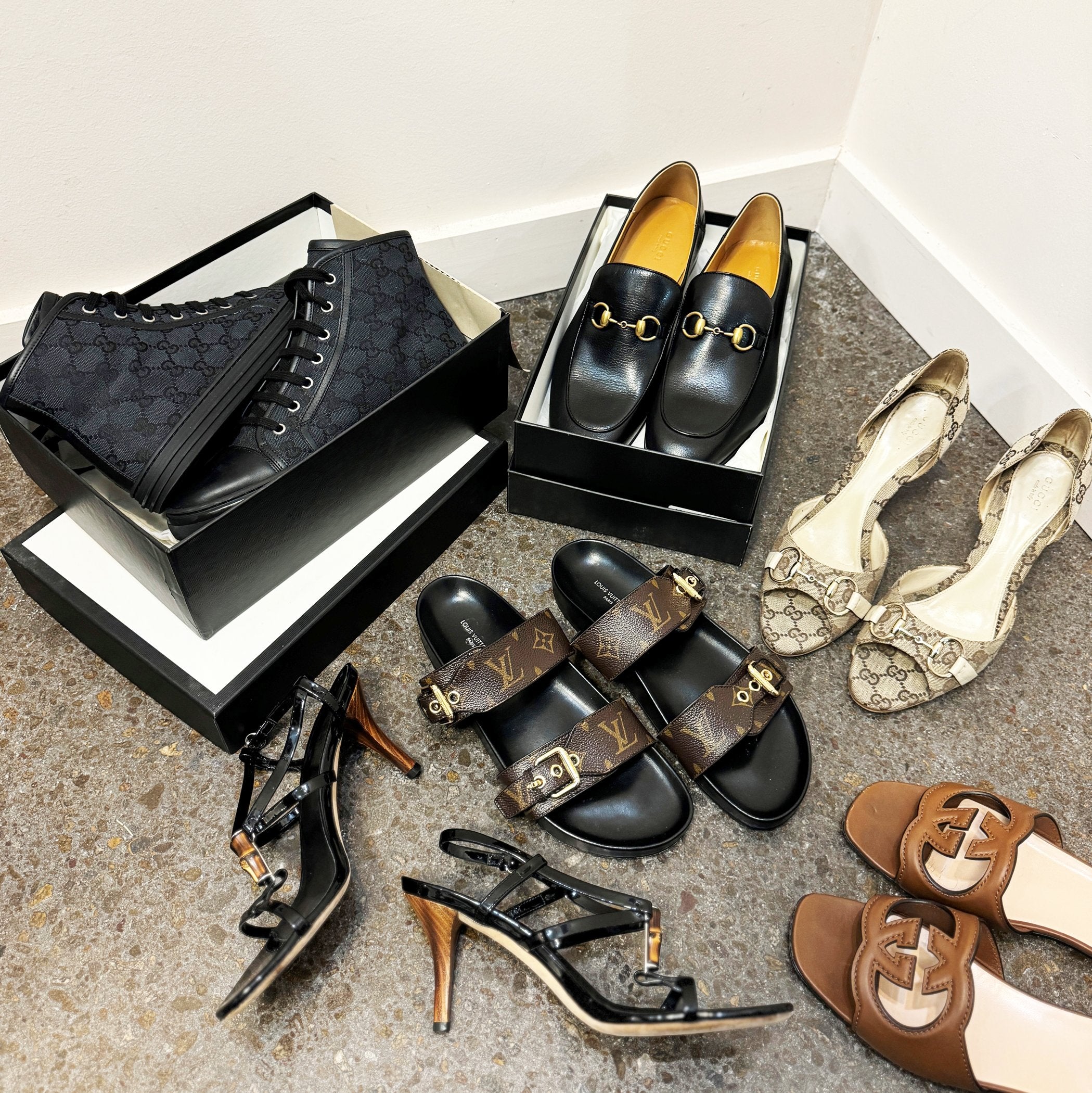 A selection of high-end shoes.