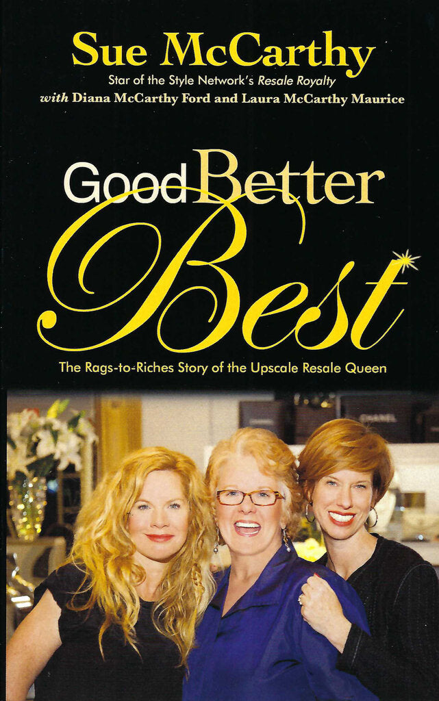 Good Better Best book cover with Sue McCarthy and gold lettering on dark background
