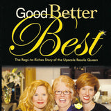 Good Better Best book cover with Sue McCarthy and gold lettering on dark background