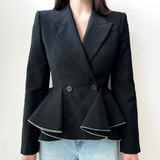 ALEXANDER MCQUEEN ZIPPER BLAZERS BLACK S