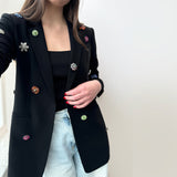 CINQ A SEPT JEWELED BLAZERS BLACK S | 6