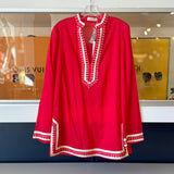 TORY BURCH EMBROIDERED TOPS RED L | 12