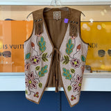 D D RANCH BEADED VEST BROWN M