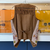 D D RANCH BEADED VEST BROWN M