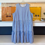 J CREW STRIPED DRESSES BLUE XL | 18