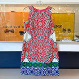 LONDON TIMES PRINT DRESSES RED M | 10