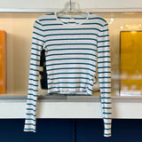 RAG & BONE STRIPED TOPS BLUE S