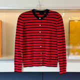 J CREW STRIPED CARDIGANS RED S
