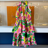 JOY JOY PRINT DRESSES GREEN S