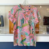 BANJANAN PRINT TOPS PINK M
