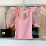 ALICE/OLIVIA PUFF SLEEVE TOPS PINK XS