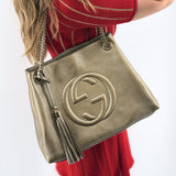GUCCI SOHO CHAIN SHOULDER BAGS GOLD