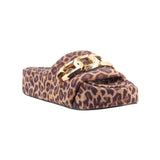 GOODAMERICAN PLATFORM SANDALS LEOPARD 6.5