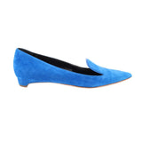 RUPERT SANDERSON JOCOSE POINTED TOE SUEDE FLATS BLUE 39 EU | 8 US