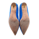 RUPERT SANDERSON JOCOSE POINTED TOE SUEDE FLATS BLUE 39 EU | 8 US